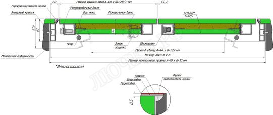 Люк-дверь под покраску Техно Противопожарный 2 створки 1400*1900 Люк-дверь под покраску Техно Противопожарный 2 створки 1400*1900