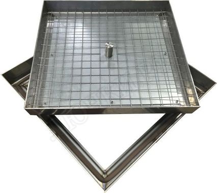 Напольный люк из нержавеющей стали AISI 304 800*800 Напольный люк из нержавеющей стали AISI 304 800*800