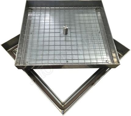 Напольный люк из нержавеющей стали AISI 430 800*800 Напольный люк из нержавеющей стали AISI 430 800*800